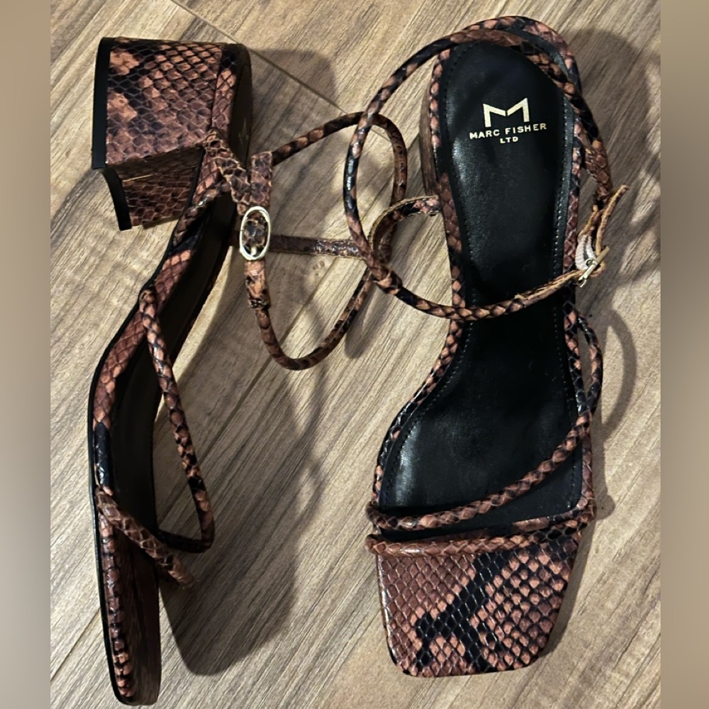 Marc Fisher Snakeskin Pattern Sandals - Picture 4 of 7